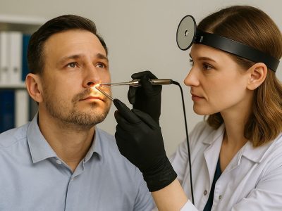 Badanie nosa Łódź. Ciągły katar, zatkany nos, trudności z oddychaniem.